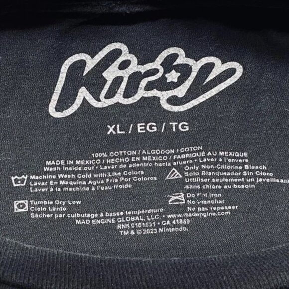 Kirby Nintendo Shirt Men's XL Black Short Sleeve Multicolor Graphic Logo T-Shirt - Picture 3 of 4